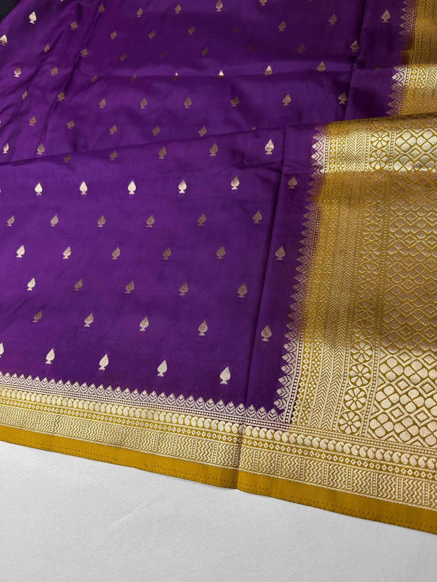 Purple Green Soft Silk Saree - 