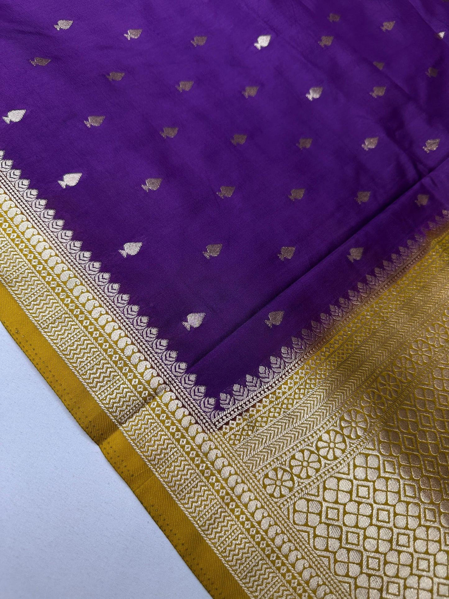Purple Green Soft Silk Saree - 