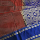 Kanchi Check Brown Blue Soft Silk Saree - 