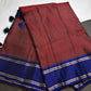 Kanchi Check Brown Blue Soft Silk Saree - 