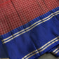 Kanchi Check Brown Blue Soft Silk Saree - 