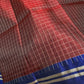 Kanchi Check Brown Blue Soft Silk Saree - 