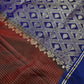 Kanchi Check Brown Blue Soft Silk Saree - 