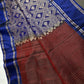 Kanchi Check Brown Blue Soft Silk Saree - 
