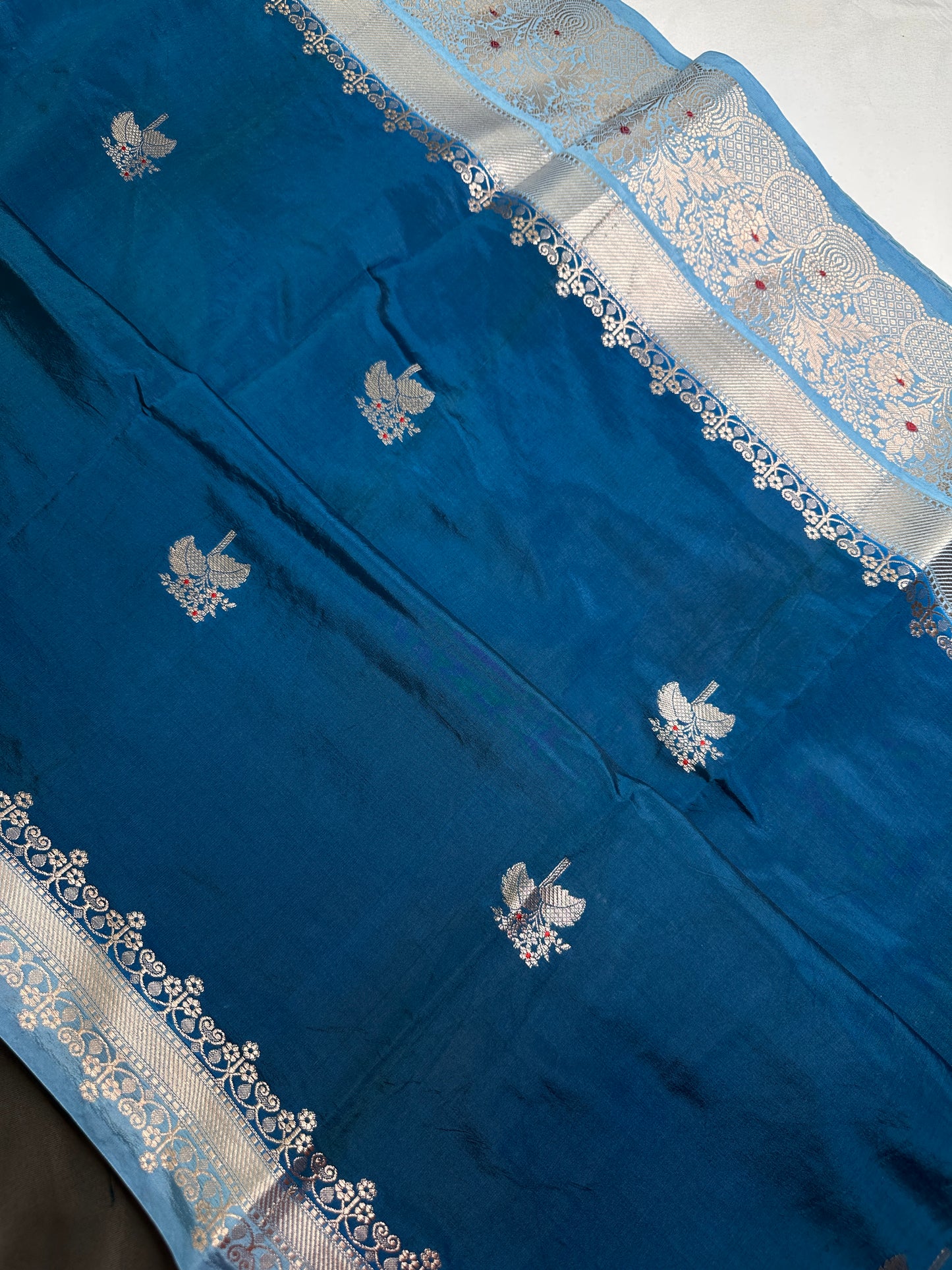 Blue Raw Mango Light Weight Silk Saree - 