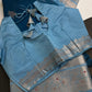 Blue Raw Mango Light Weight Silk Saree - 