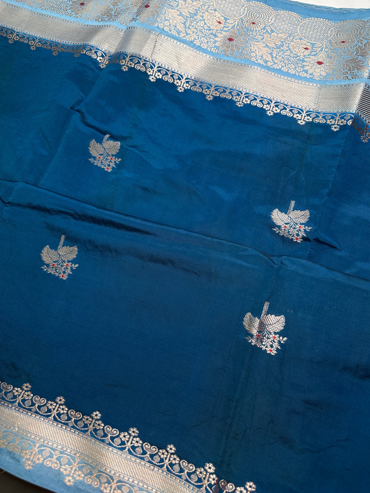 Blue Raw Mango Light Weight Silk Saree - 