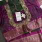 Kanchi Pattu Green Magenta Pure Silk Saree - 
