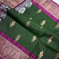 Kanchi Pattu Green Magenta Pure Silk Saree - 