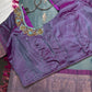 Kanchi Pattu Grey Lavender Pure Silk Saree - 