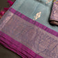 Kanchi Pattu Grey Lavender Pure Silk Saree - 