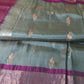 Kanchi Pattu Grey Lavender Pure Silk Saree - 