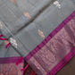 Kanchi Pattu Grey Lavender Pure Silk Saree - 
