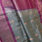 Kanchi Pattu Grey Lavender Pure Silk Saree - 