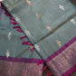 Kanchi Pattu Grey Lavender Pure Silk Saree - 