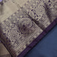 Semi Gadwal Beige Brown Pattu Silk Saree - 