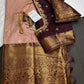 Semi Gadwal Beige Brown Pattu Silk Saree - 