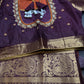 Semi Gadwal Rust Brown Pattu Silk Saree - 