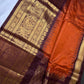 Semi Gadwal Rust Brown Pattu Silk Saree - 