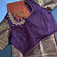 Semi Gadwal Rust Brown Pattu Silk Saree - 