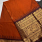 Semi Gadwal Rust Brown Pattu Silk Saree - 