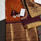 Semi Gadwal Rust Brown Pattu Silk Saree - 
