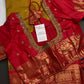Pure Gadwal Mustard Red Pattu Silk Saree - 