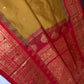 Pure Gadwal Mustard Red Pattu Silk Saree - 