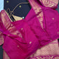 Pure Gadwal Brown Pink Pattu Silk Saree - 