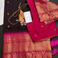 Pure Gadwal Brown Pink Pattu Silk Saree - 