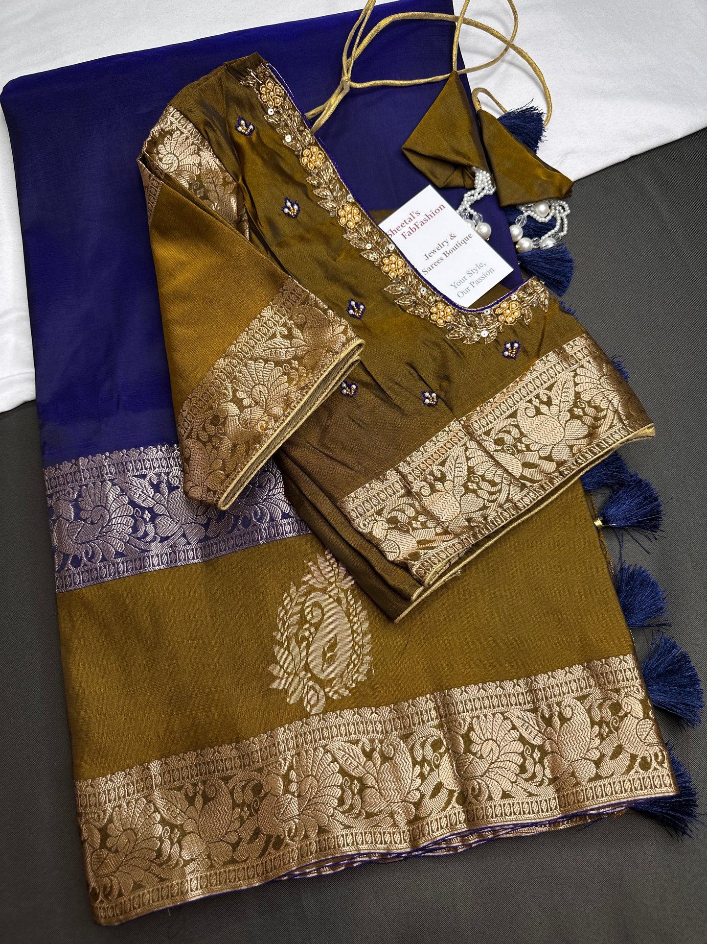 Gap Border Mangalgiri Semi Blue Silk Saree - 