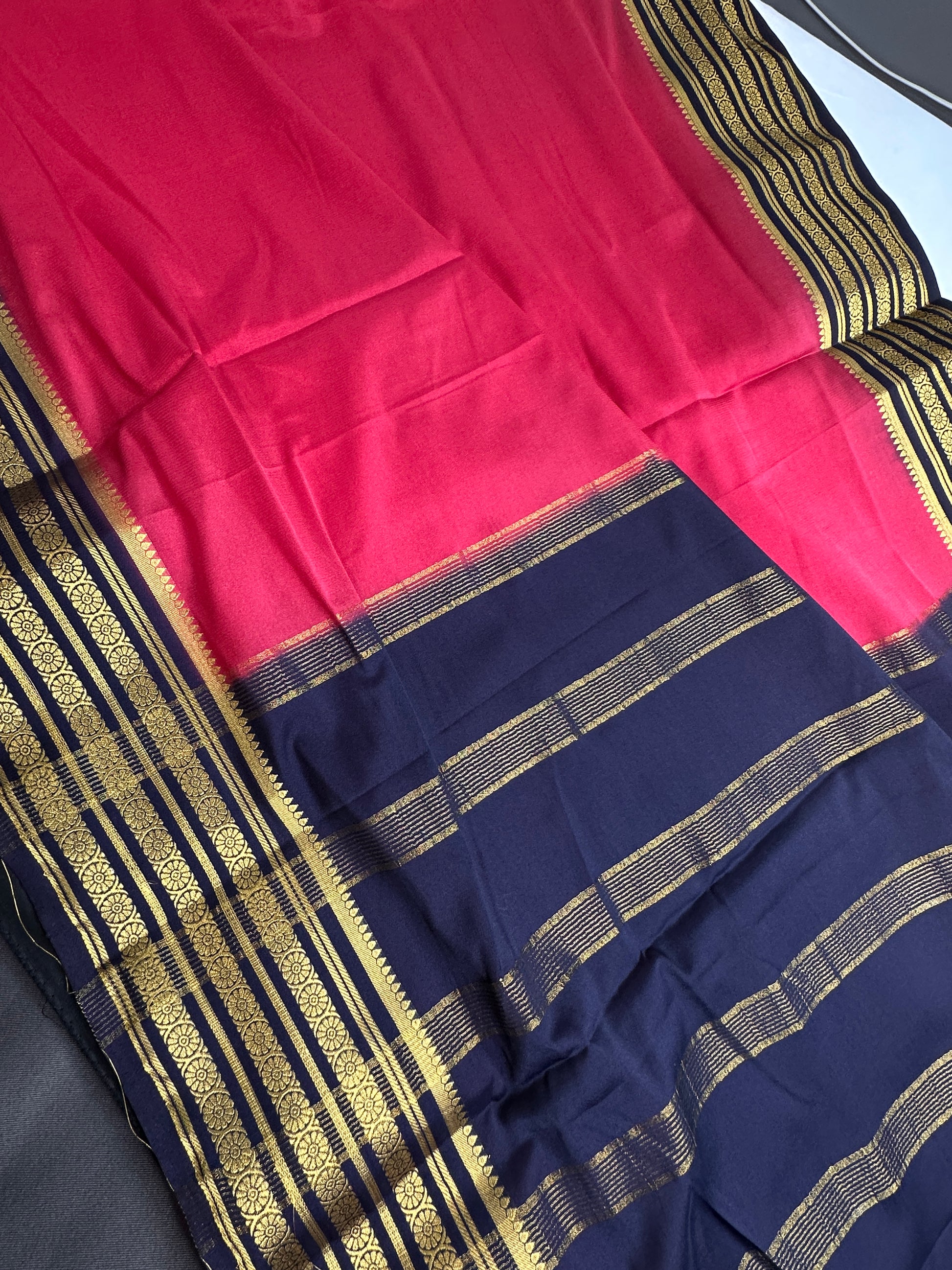 Semi Mysore Crepe Silk Saree - 