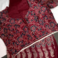 Dola Silk Ajarakh Maroon Red Saree - 