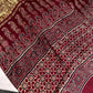 Dola Silk Ajarakh Maroon Red Saree - 