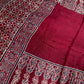 Dola Silk Ajarakh Maroon Red Saree - 