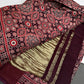 Dola Silk Ajarakh Maroon Plum Saree - 