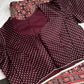 Dola Silk Ajarakh Maroon Plum Saree - 