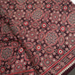 Dola Silk Ajarakh Maroon Plum Saree - 