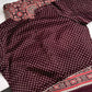 Dola Silk Ajarakh Maroon Plum Saree - 