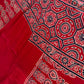 Dola Silk Ajarakh Red Saree - 