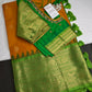 Semi Gadwal Yellow Green Pattu Silk Saree - 
