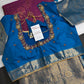Kanch Vintage Semi Silk Purple Blue Saree - 