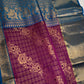 Kanch Vintage Semi Silk Purple Blue Saree - 