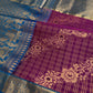 Kanch Vintage Semi Silk Purple Blue Saree - 
