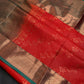 Kanch Vintage Semi Silk Orange Green Saree - 