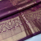 Kanch Light Weight Semi Silk Purple Checked Saree - 