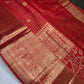 Kanch Light Weight Semi Silk Red Checked Saree - 