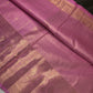 Kanch Light Weight Semi Silk Pink Checked Saree - 