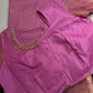 Kanch Light Weight Semi Silk Pink Checked Saree - 