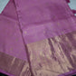Kanch Light Weight Semi Silk Pink Checked Saree - 